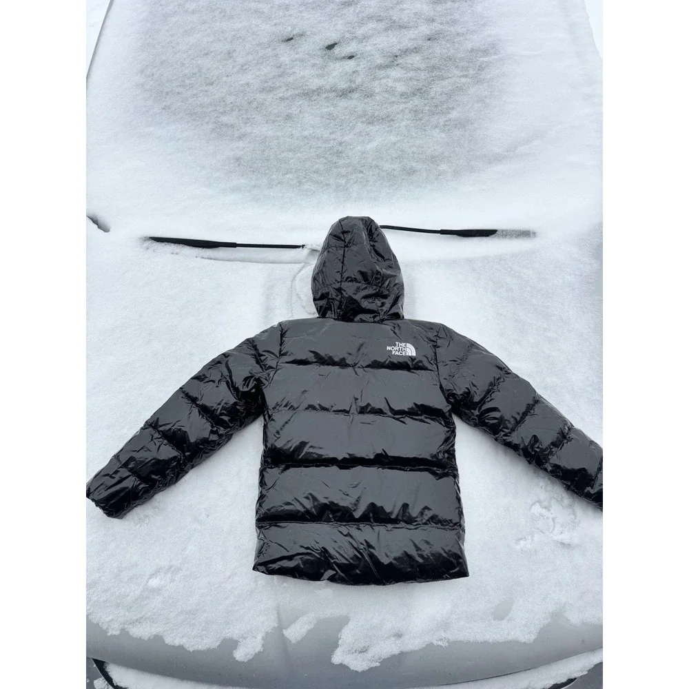 The North Face Girls XS (6) Black Hooded Puffer Jacket 600 Fill Down‎ Full Zip